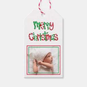 Foto Frohe Weihnachten Niedlicher Urlaub Geschenkanhänger