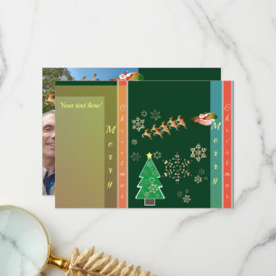 Foto "Frohe Weihnachten" Rentier des Weihnachtsman Dankeskarte