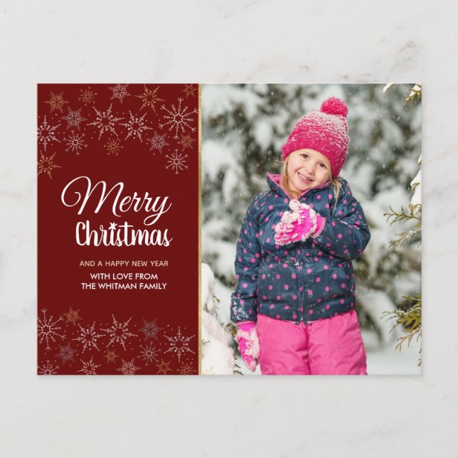 Foto Frohe Weihnachten Rot (Vorderseite)