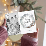 Foto | Frohe Weihnachts-Winter-Kranz Postkarte<br><div class="desc">Foto | Frohe Weihnachts-Winter-Kranz</div>