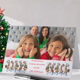 Foto Fun Stomping Rentiers Feiertagskarte