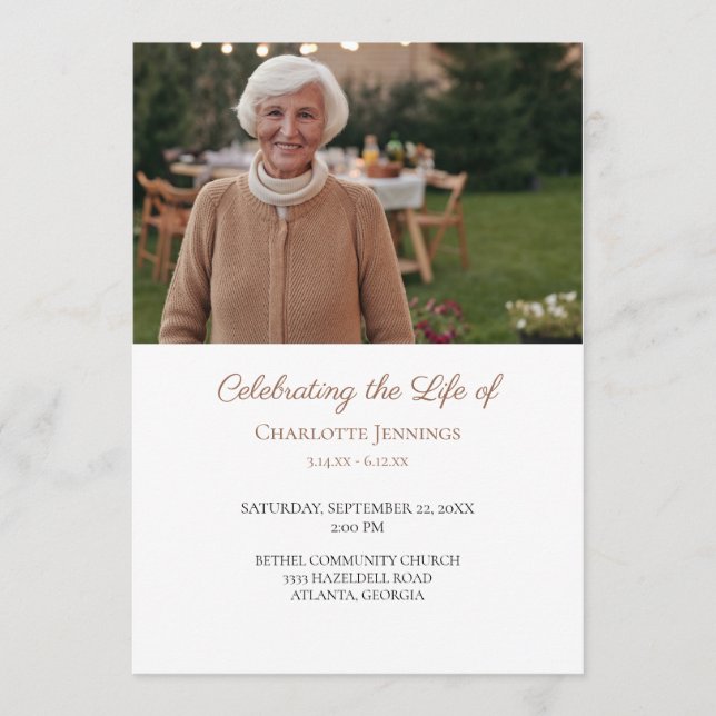 Foto Funeral Memorial Order of Service Program Programm (Vorderseite)