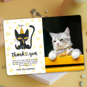 Foto Funny Black Cat Geburtstag Danke Karte