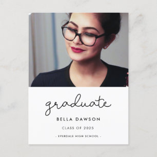 Foto für Abschluss mit niedlichem Skript Postkarte