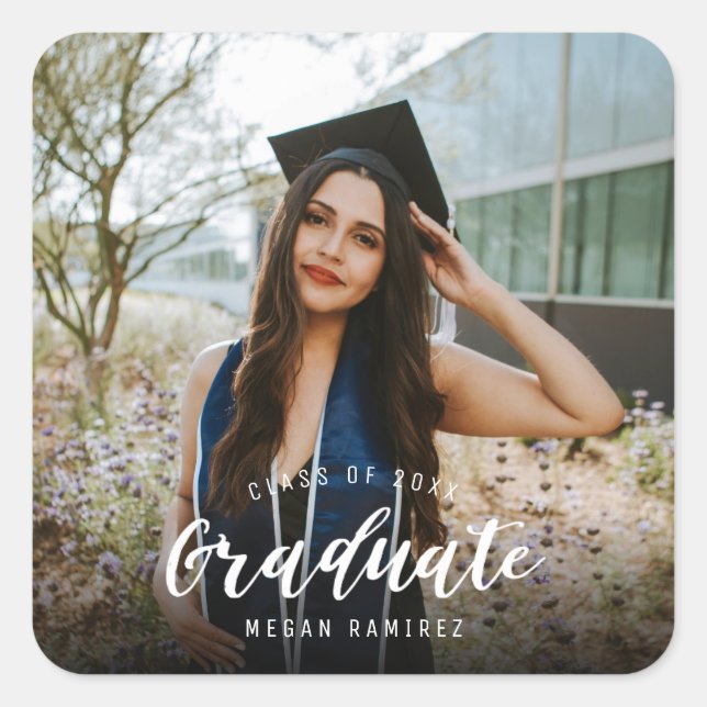 Foto für Abschluss Quadratischer Aufkleber (Vorderseite)