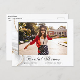 Foto für Aquarellfarben Brautparty Einladung Postk Postkarte