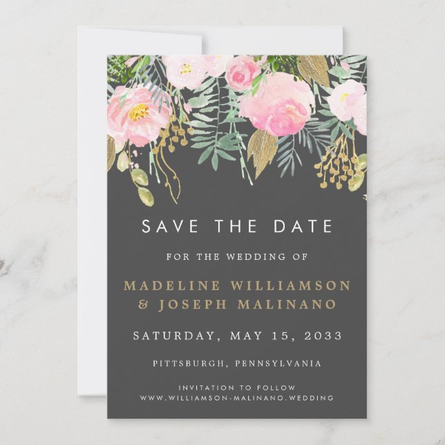 Foto für Aquarellfarben Save the Date (Vorderseite)