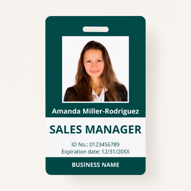 Foto für benutzerdefinierte Mitarbeiter Blau-Grün- Ausweis (Vorderseite)