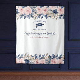 Foto für Blumenblauer und rosa Abschluss Hintergru Wandteppich
