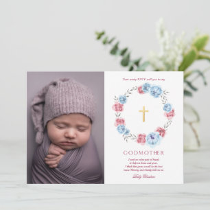 Foto für Blumenmuster Godmutter - Vorschlagskarte Einladung