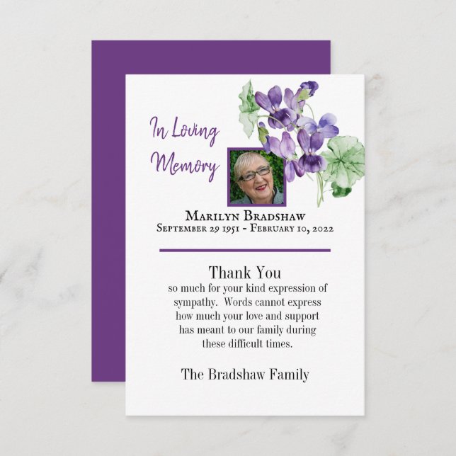 Foto für das Blumengewerbe Dankeskarte (Vorne/Hinten)