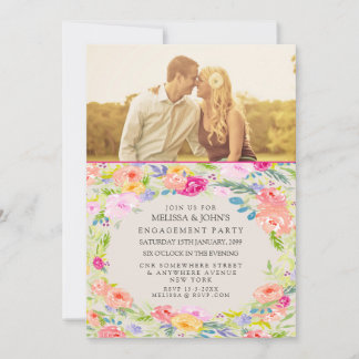 Foto für das Engagement von Aquarellfarben Einladung