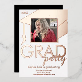 Foto für das Graduierungskappen-Party Folieneinladung