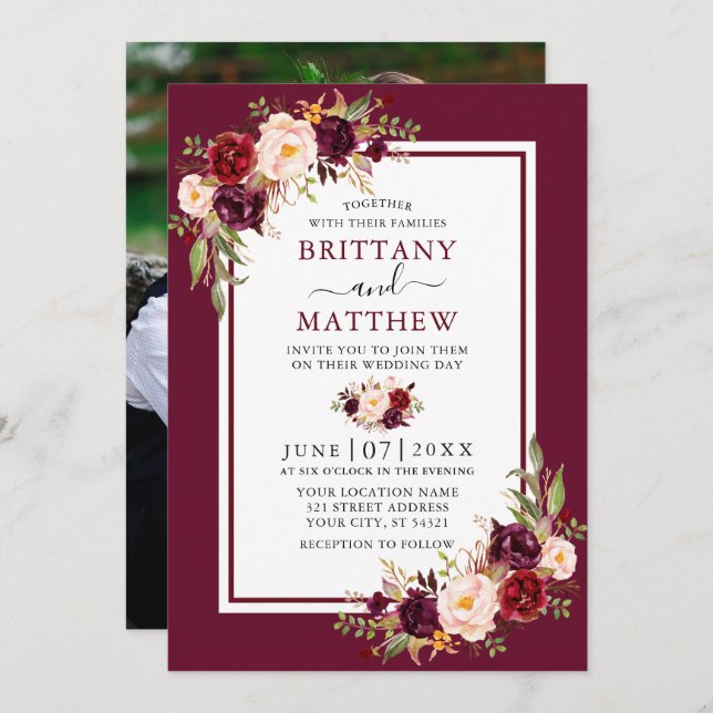 Foto für das Hochzeitsgrabband Einladung (Vorne/Hinten)