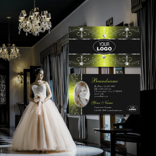 Foto für das luxuriöse Logo "Black Yellow Verziert Visitenkarte