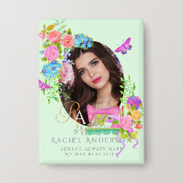 Foto für das Nähen der Flachbandmonogramm grün Button