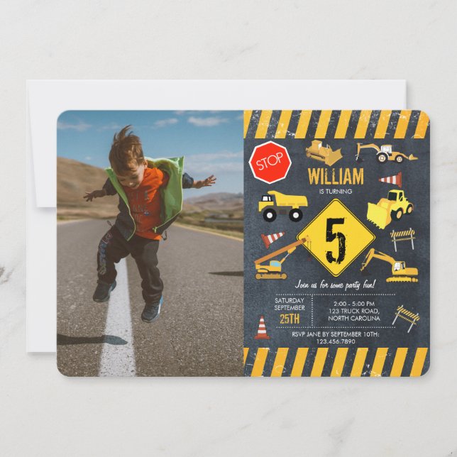 Foto für den Bau von Lastkraftwagen für schwere Ma Einladung (Vorderseite)