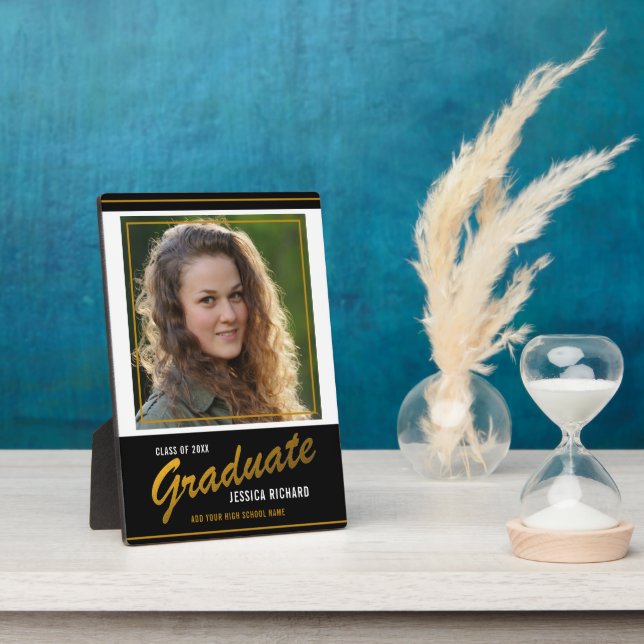 Foto für den benutzerdefinierten Black Gold-Abschl Fotoplatte (Seite)