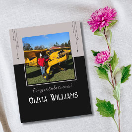 Foto für den ersten Einzelflug im Luftverkehr Postkarte