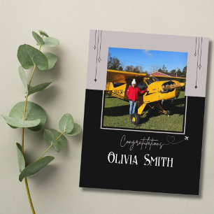 Foto für den ersten Einzelflug im Luftverkehr Postkarte