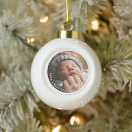 Foto für den ersten Weihnachtsurlaub des Kindes Keramik Kugel-Ornament