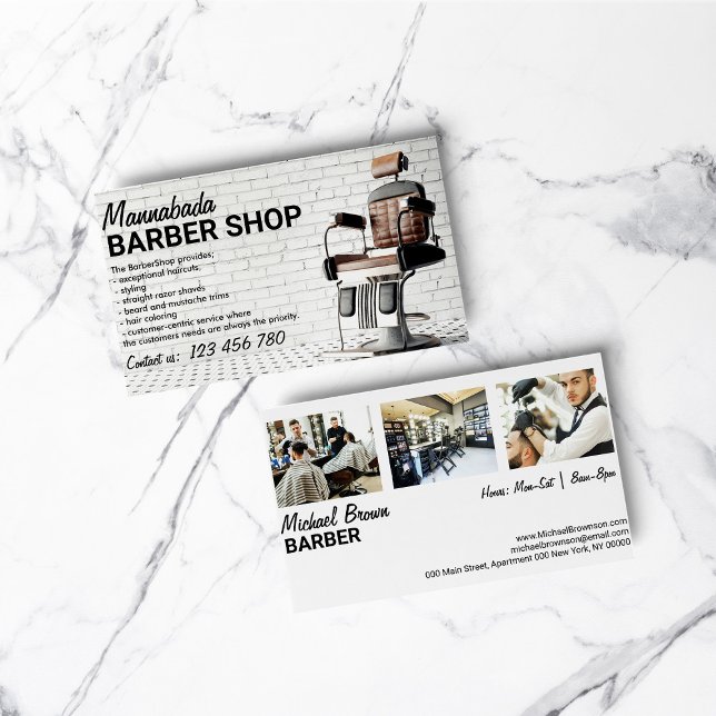 Foto für den Friseursalon Visitenkarte (Barber shop custom photo business card)