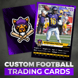 Foto für den lila- und Black-Football-Kartenhandel Telefonnummerkarte