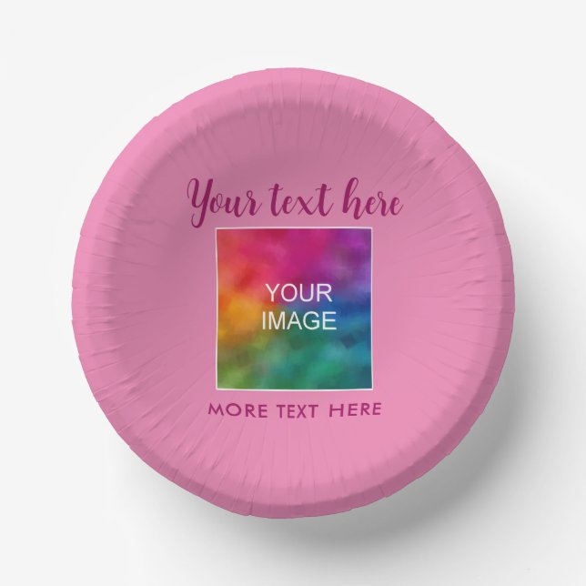 Foto für den Textnamen Bildskript rosa Vorlage Pappteller (Vorderseite)