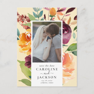 Foto für die Blume im Herbst Save the Date Postkarte