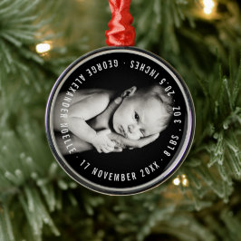 Foto für die erste Weihnachtskreuzung des Babys Ornament Aus Metall