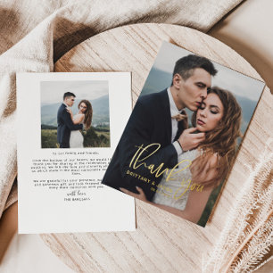 Foto für die Hochzeit von handgeschriebenen Skript Folieneinladung
