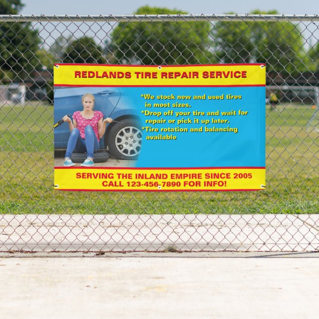 Foto für die Reifenreparatur im Detail: Textverbot Banner (Insitu)