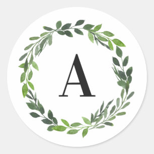 Foto für die Wasserfarben, initial / Monogramm Runder Aufkleber