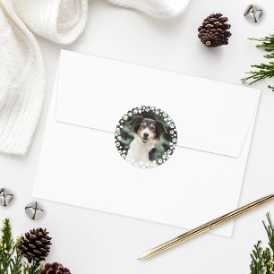 Foto für Druckfarben und Herz-Rahmen für den Haust Runder Aufkleber