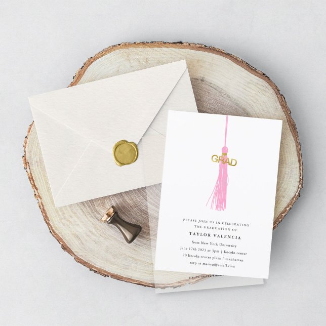 Foto für eine hellrosa Tassel-Graduation Einladung (Von Creator hochgeladen)