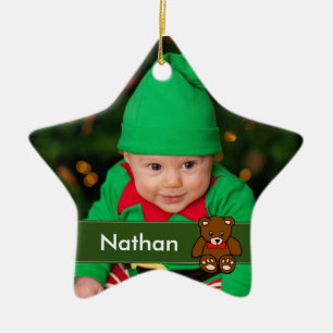 Foto für einfache Babys Weihnachten Keramik Ornament