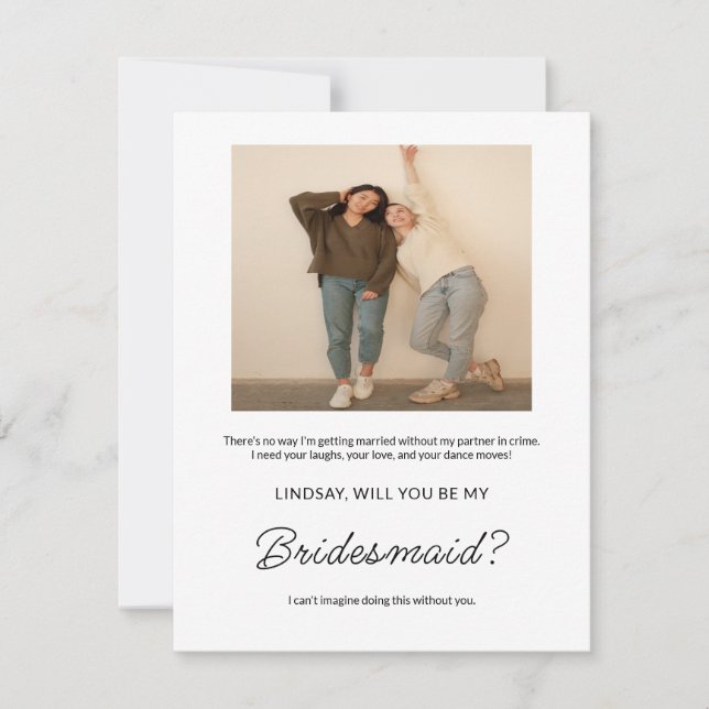 Foto für einfache und süße Bridesmaid-Vorschläge (Vorderseite)