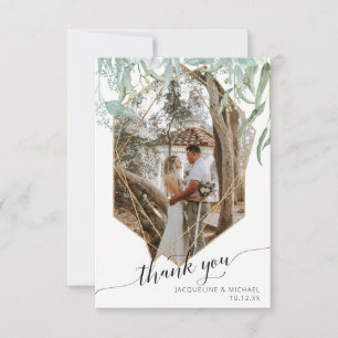 Foto für einfaches, modernes geometrisches Gold au Dankeskarte