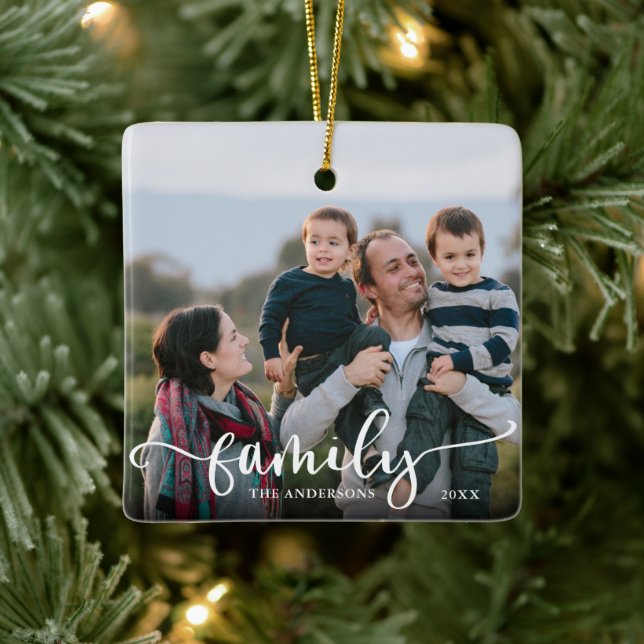 Foto für Familienskritik Weihnachten Keramikornament (Baum)
