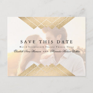 Foto für geometrische Gatsby Save the Date überlag Ankündigungspostkarte