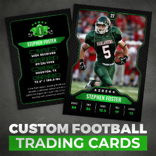 Foto für Green & Black Football Trading Card Playe Telefonnummerkarte