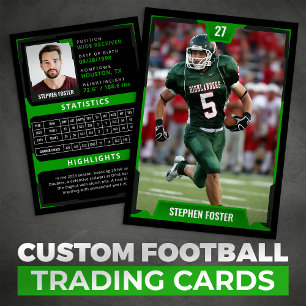 Foto für Green Football Trading Card Football Play Telefonnummerkarte