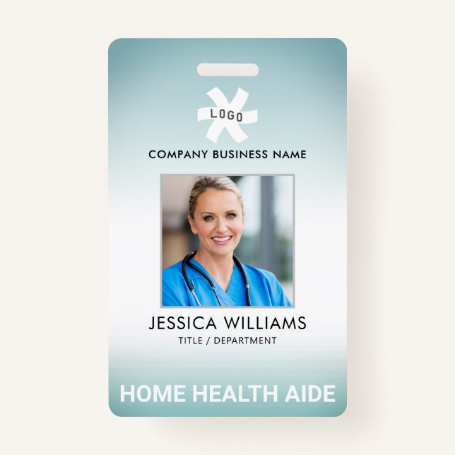 Foto für grün bestrahlten bearbeitbaren Beruf Ausweis (Vorderseite)