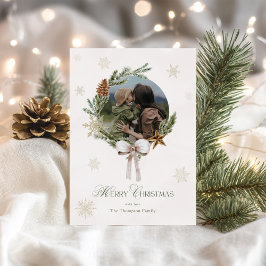 Foto für grüne und neutrale Kräne Feiertagskarte