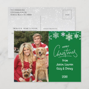 Foto für Grüne Weihnachtsfamilien Feiertagspostkarte
