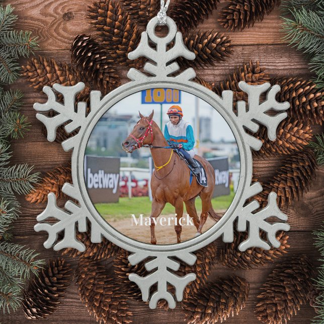 Foto für Haustiere Reitpferde Lover Schneeflocken Zinn-Ornament (Von Creator hochgeladen)