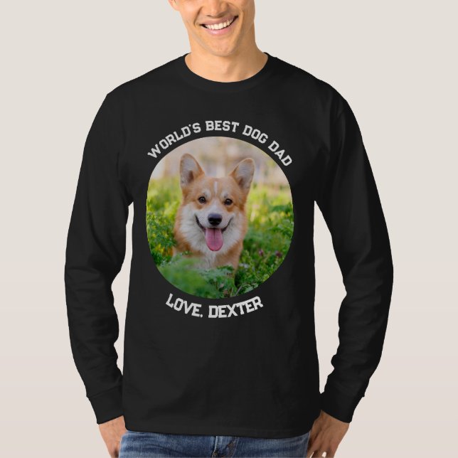 Foto für Haustiere Spaß Der beste Hund-Vater der W T-Shirt (Vorderseite)