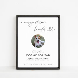 Foto für Herz und Tier Unterschrift Getränke Hochz Poster