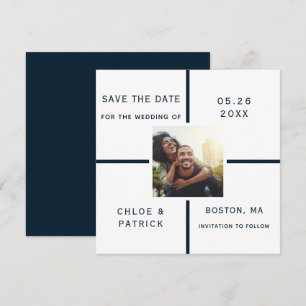 Foto für Hochzeiten in der Marine und in Weiß Save The Date