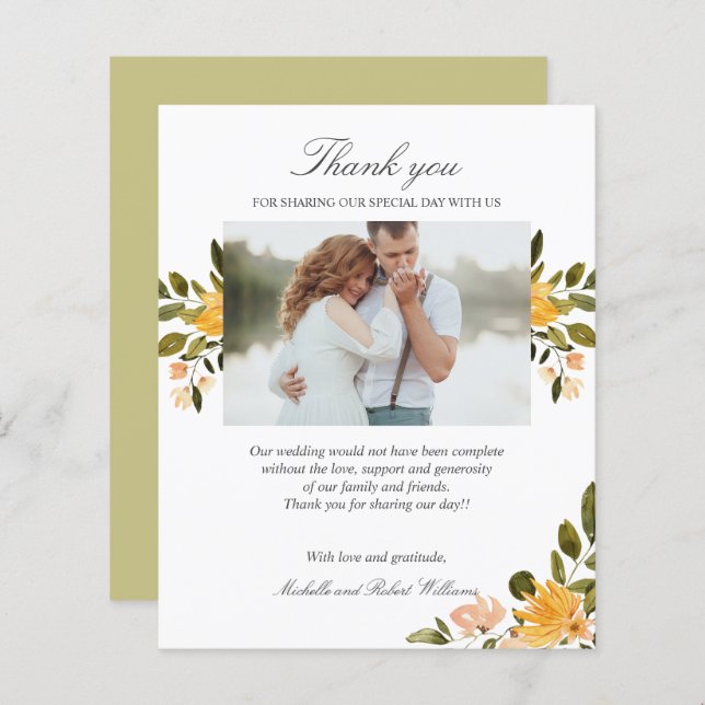 Foto für Hochzeiten in Gelb und Grün (Vorne/Hinten)